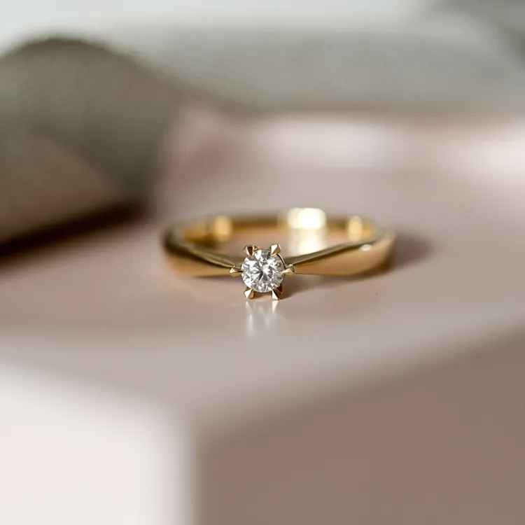 0,20 ct Diamant Solitärring in 14 Karat Gold 0,20 ct