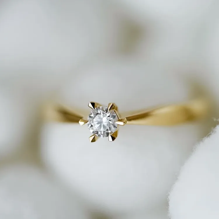 0,20 ct Diamant Solitärring in 14 Karat Gold 0,20 ct