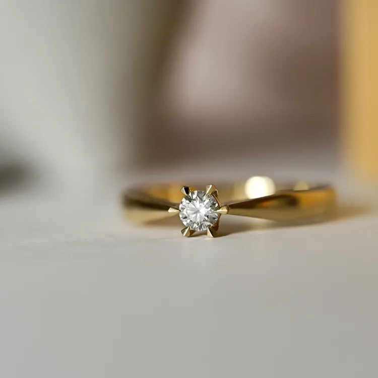 0,20 ct Diamant Solitärring in 14 Karat Gold 0,20 ct