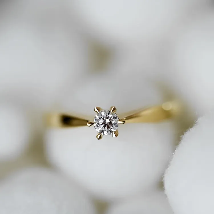 0,20 ct Diamant Solitärring in 14 Karat Gold 0,20 ct