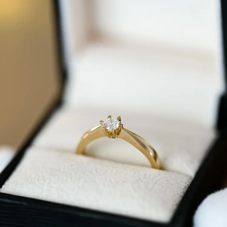 0,20 ct Diamant Solitärring in 14 Karat Gold 0,20 ct