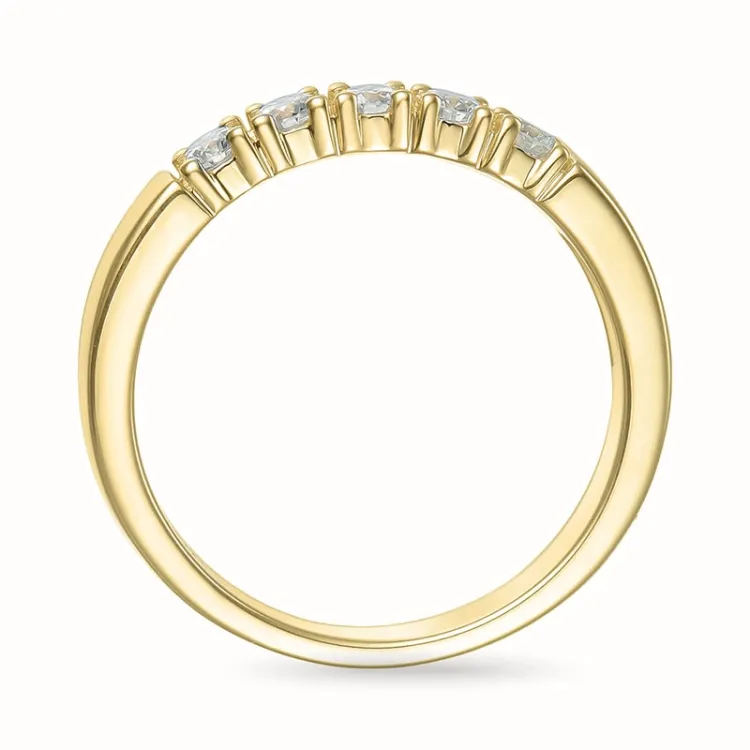 Diamant Memoirering in 14 Karat Gold 5 x 0,07 ct