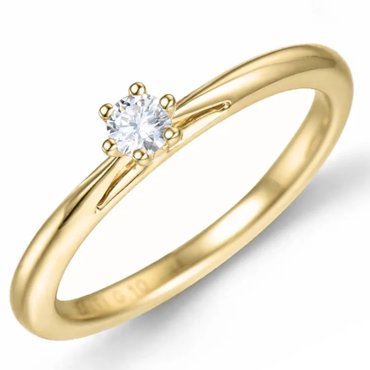 0,10 ct Diamant Solitärring in 14 Karat Gold 0,10 ct