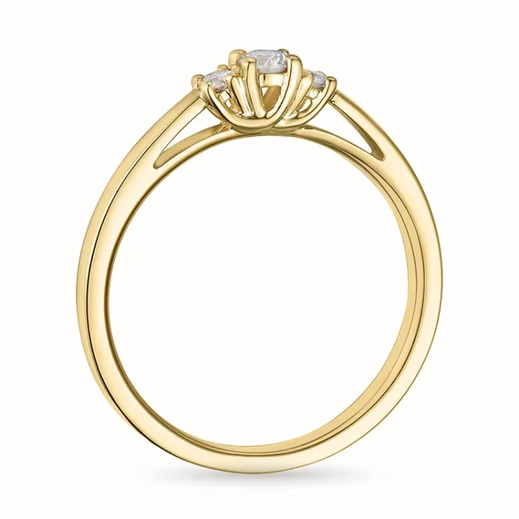 Diamantring in 14 Karat Gold 0,10 ct 0,08 ct