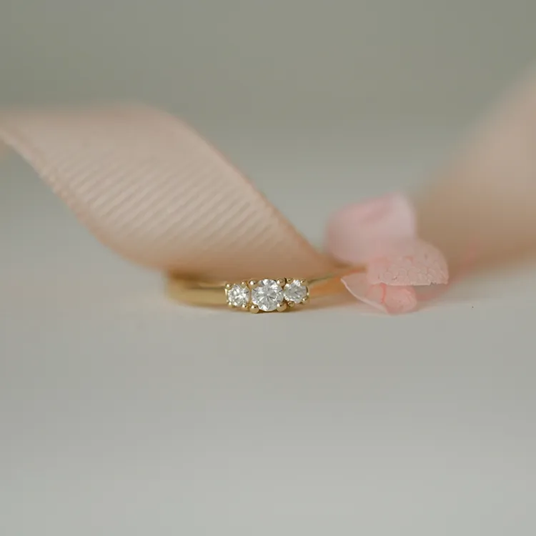 Diamantring in 14 Karat Gold 0,10 ct 0,08 ct
