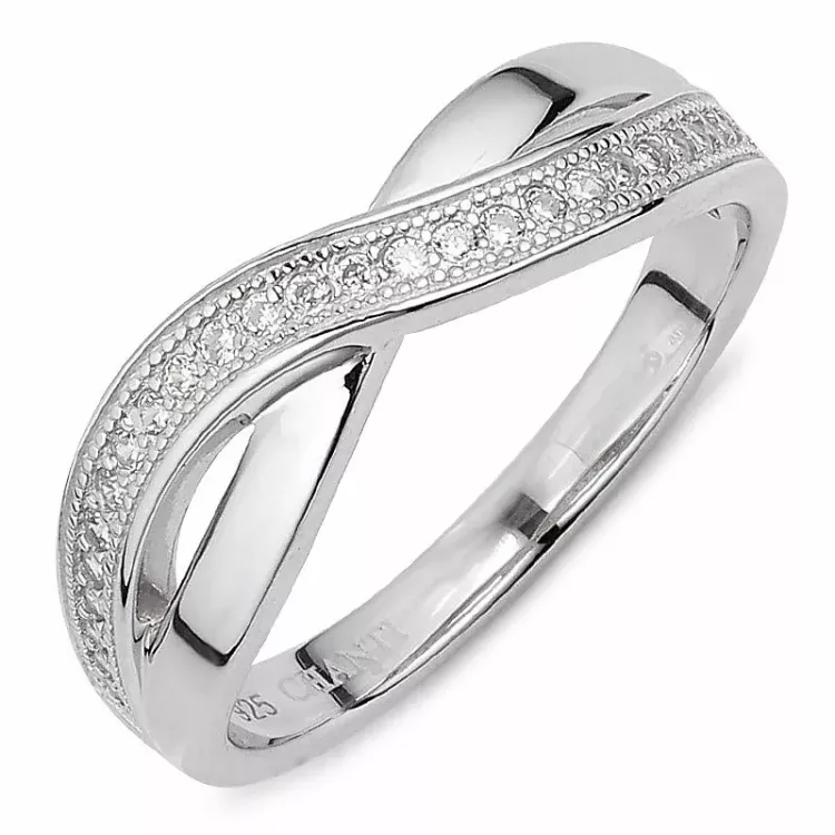 Elegant weißem zirkon ring aus silber