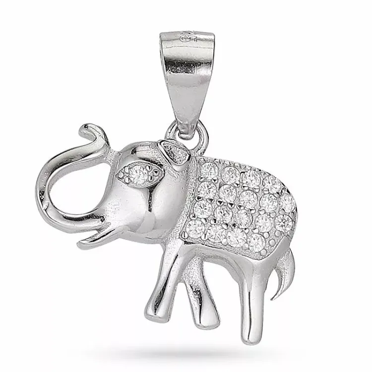 Kollektionsmuster elefant zirkon anhänger aus silber