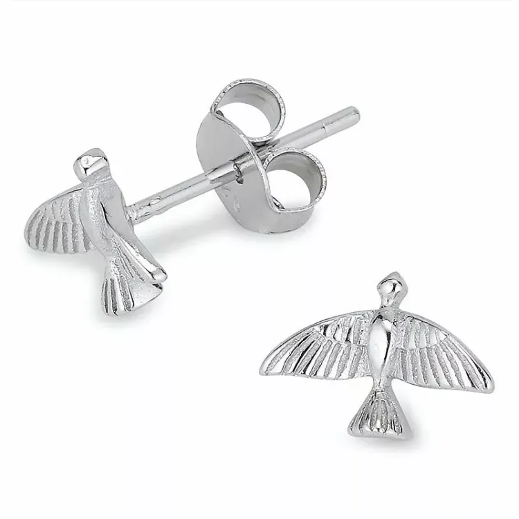 Kollektionsmuster vögel ohrringe in silber