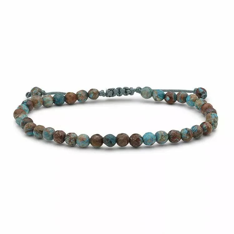 mehrfarbigem Türkis jasper Armband aus Seidenschnur 17 cm plus 3 cm x 4,4 mm - Loom Stones