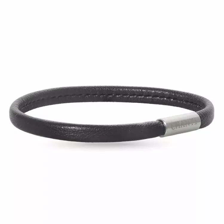 Flach braunem leder armband aus stahl x 6 mm