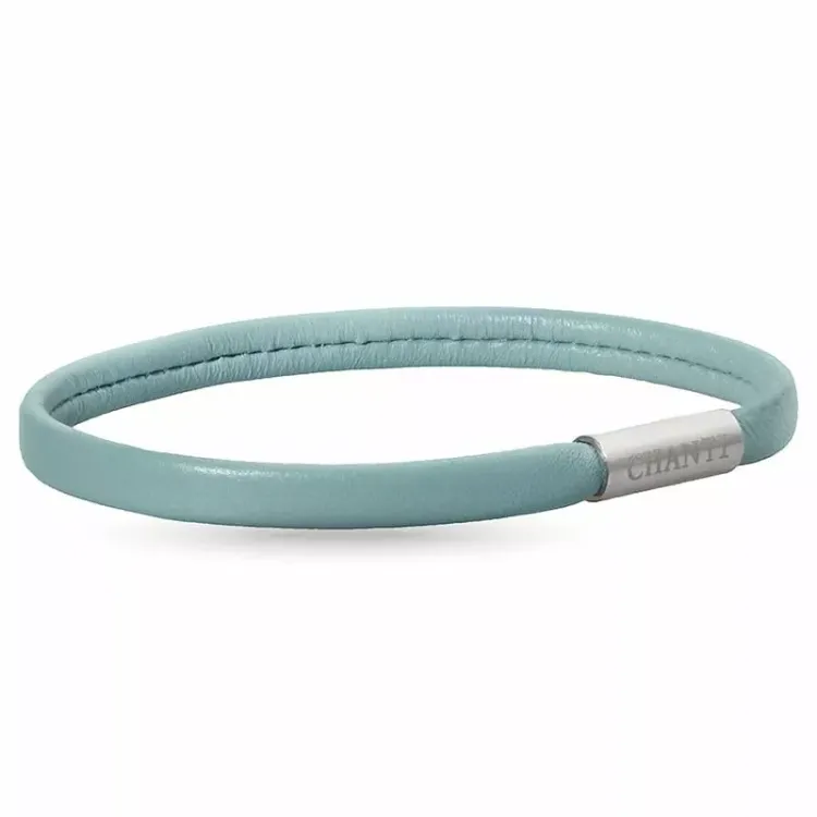 Flach grünem magnetarmband aus leder mit stahl x 6 mm