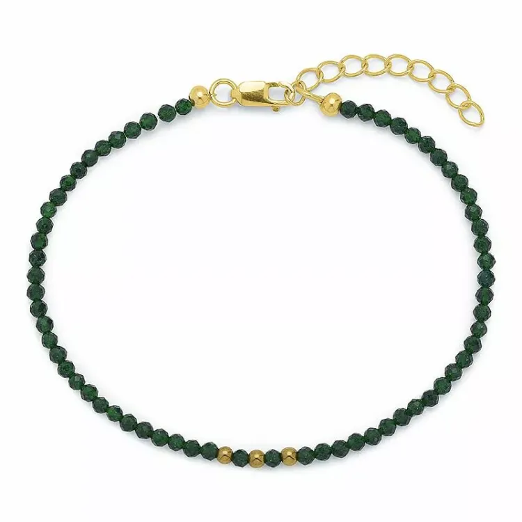 Elegant Armband mit Schmuckstein und 3 hematite - Loom Stones