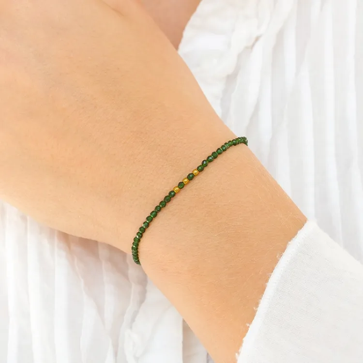 Elegant Armband mit Schmuckstein und 3 hematite - Loom Stones
