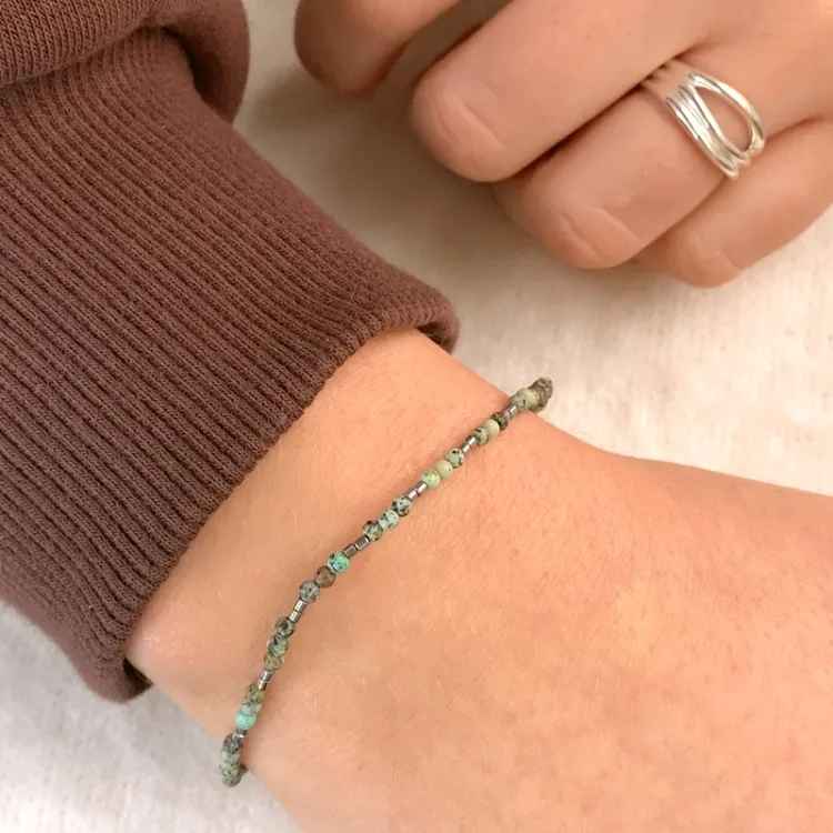 Armband mit Schmuckstein und hematite - Loom Stones