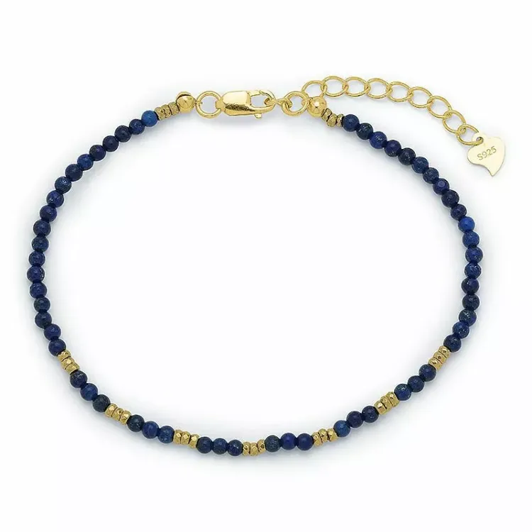 Elegant dunkelblauem Armband mit Lapislazuli und hematite - Loom Stones