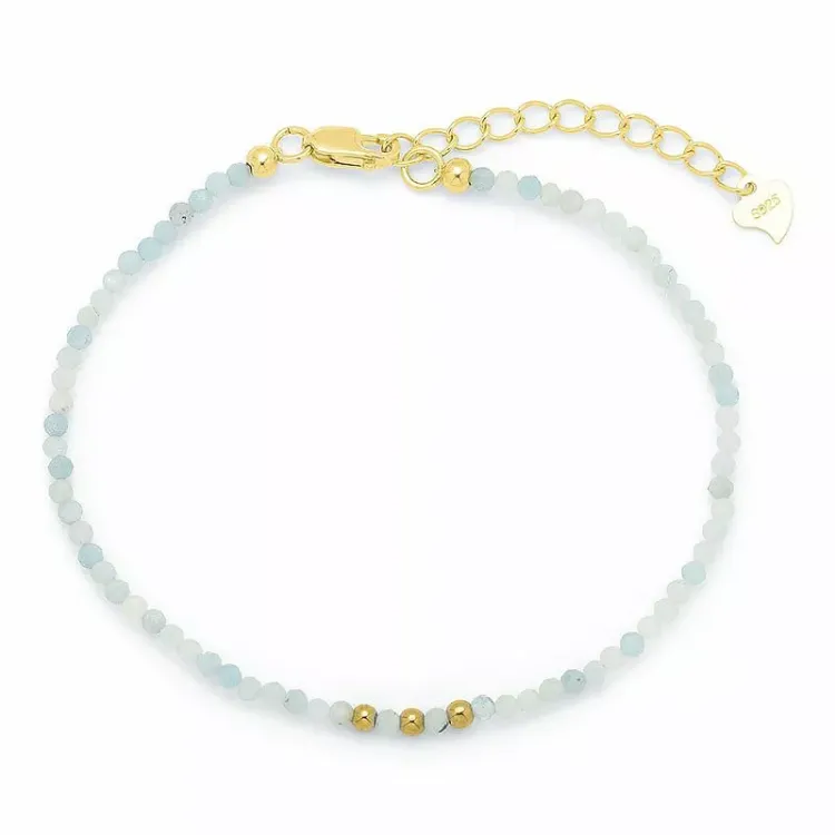 Armband mit Aquamarin und hematite - Loom Stones
