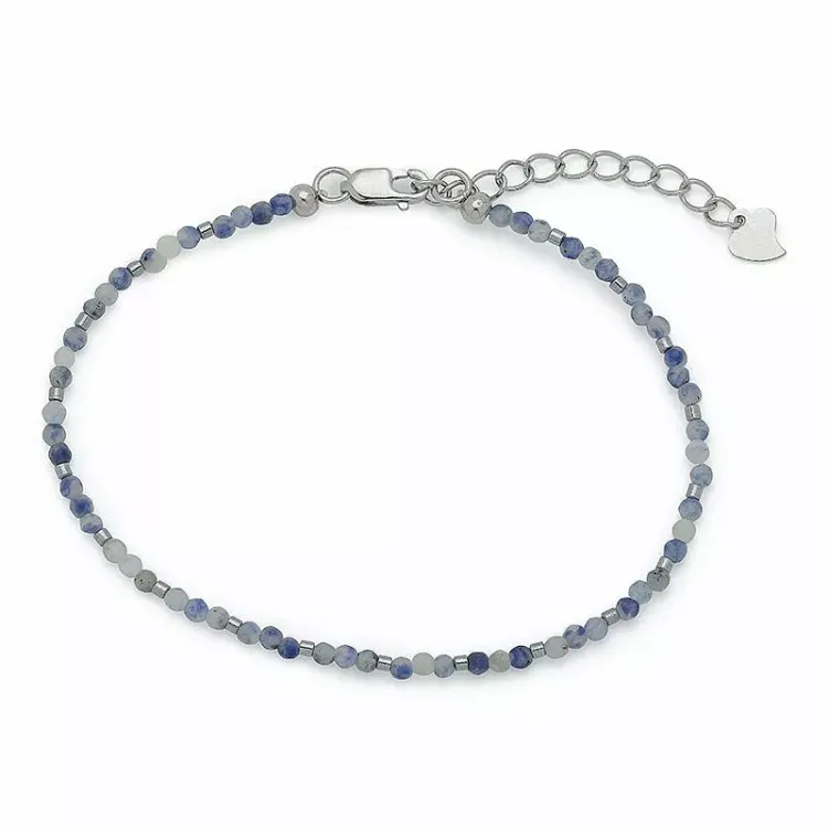 dunkelblauem Schmuckstein Armband mit Sodalit und hematite - Loom Stones