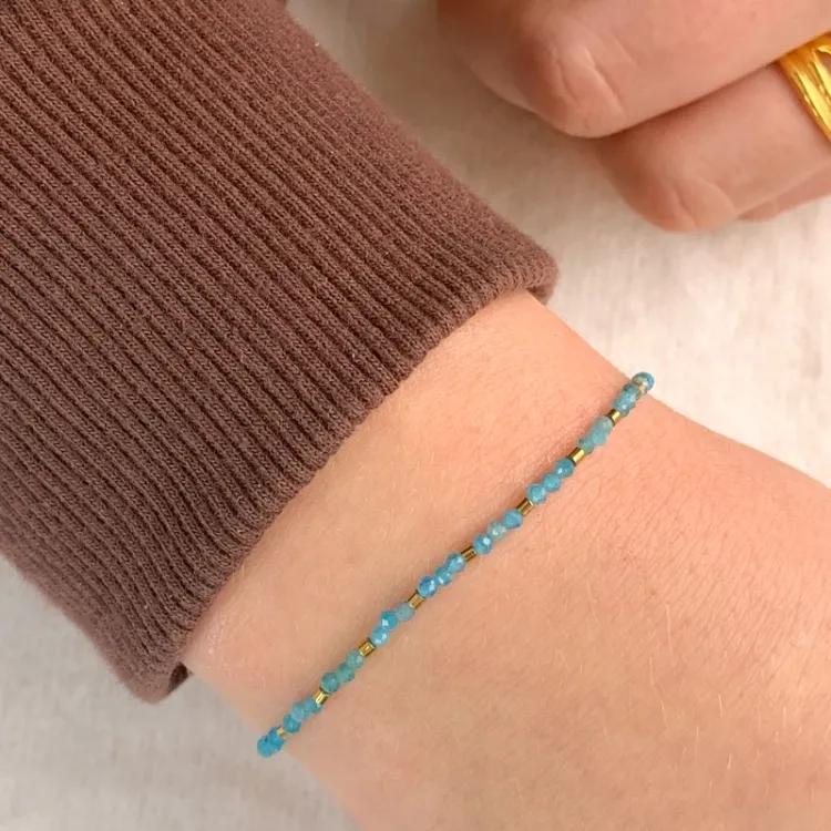Schmuckstein Armband mit Apatit und hematite - Loom Stones