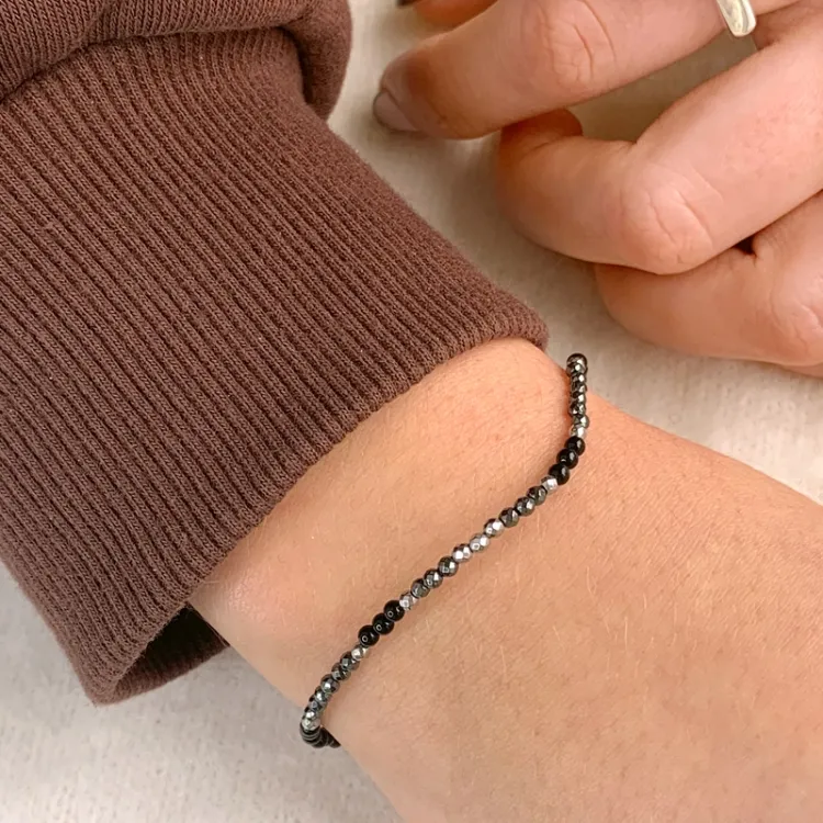 Armband mit Onyxe und hematite - Loom Stones