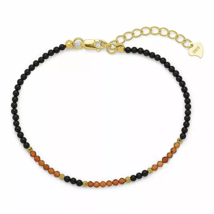 Elegant Armband mit Onyxe und Granat und hematite - Loom Stones