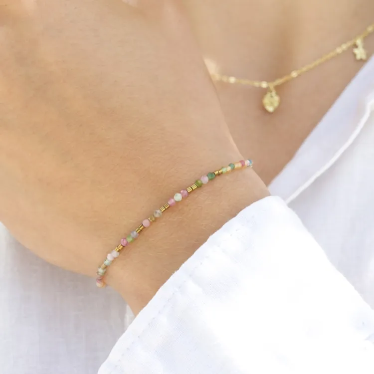 Schmuckstein Armband mit Turmalin und hematite - Loom Stones