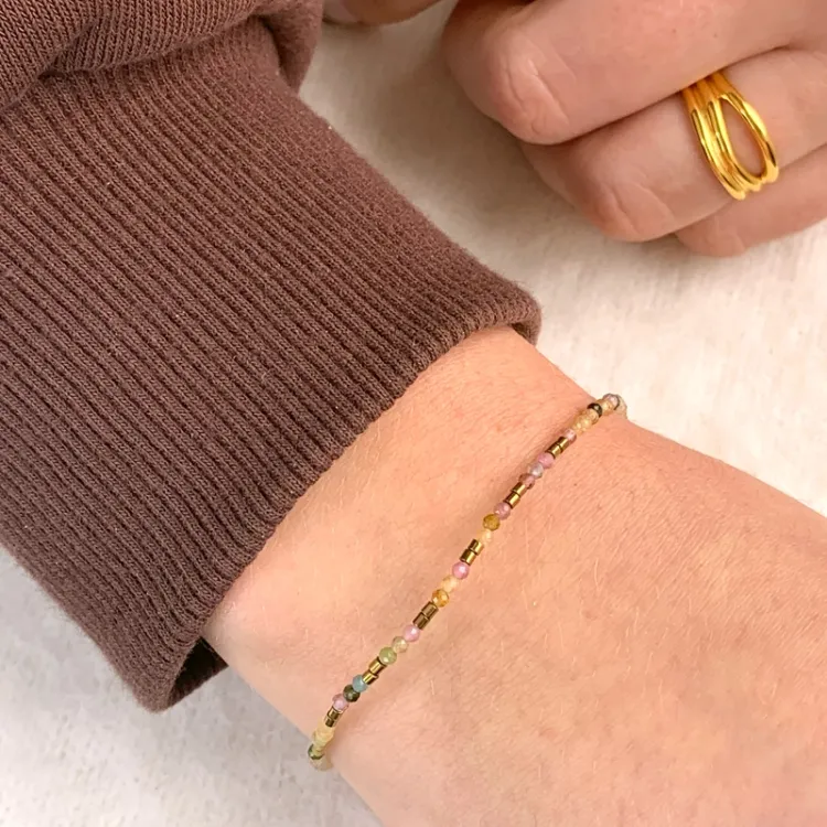 Schmuckstein Armband mit Turmalin und hematite - Loom Stones