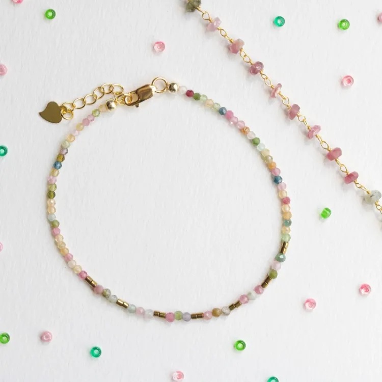 Schmuckstein Armband mit Turmalin und hematite - Loom Stones