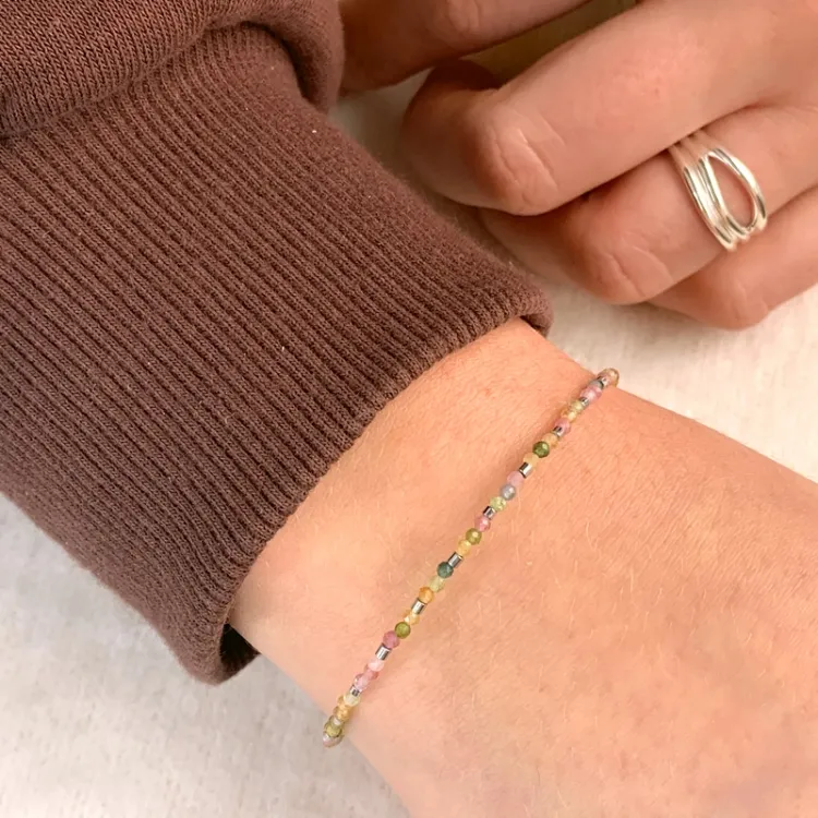Schmuckstein Armband mit Turmalin und hematite - Loom Stones