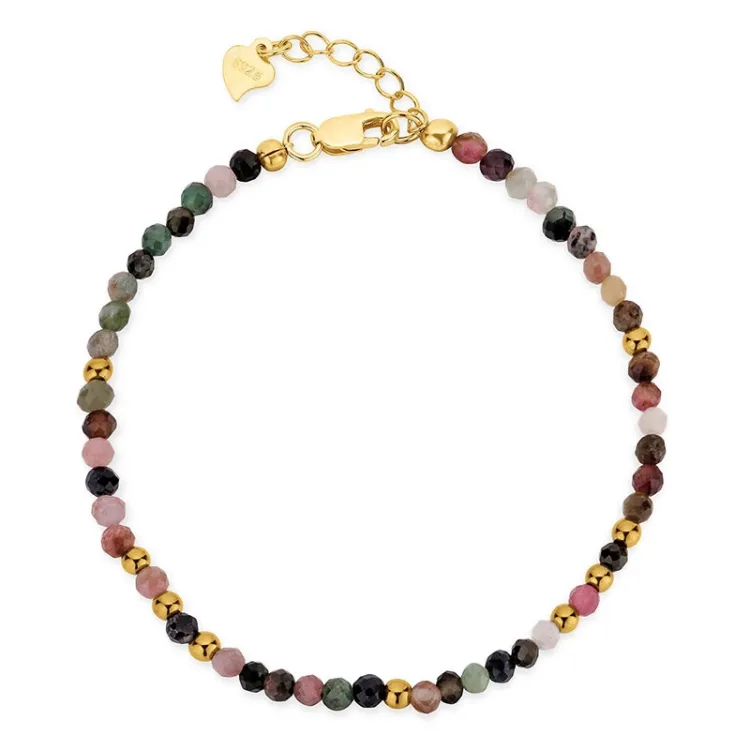 mehrfarbigen Armband mit Turmalin - Loom Stones