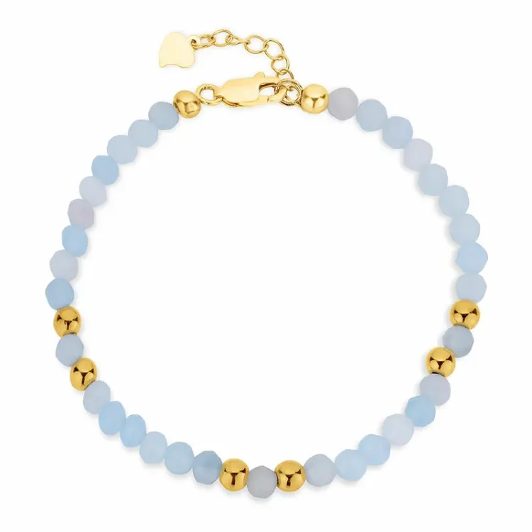 blauem Armband mit Aquamarin - Loom Stones