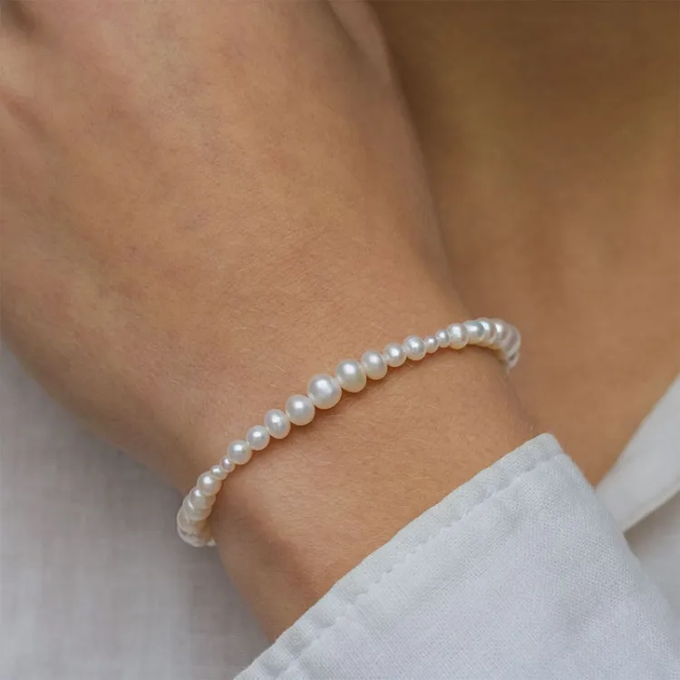 Verschiedenen Größen Armband mit Süßwasserperle