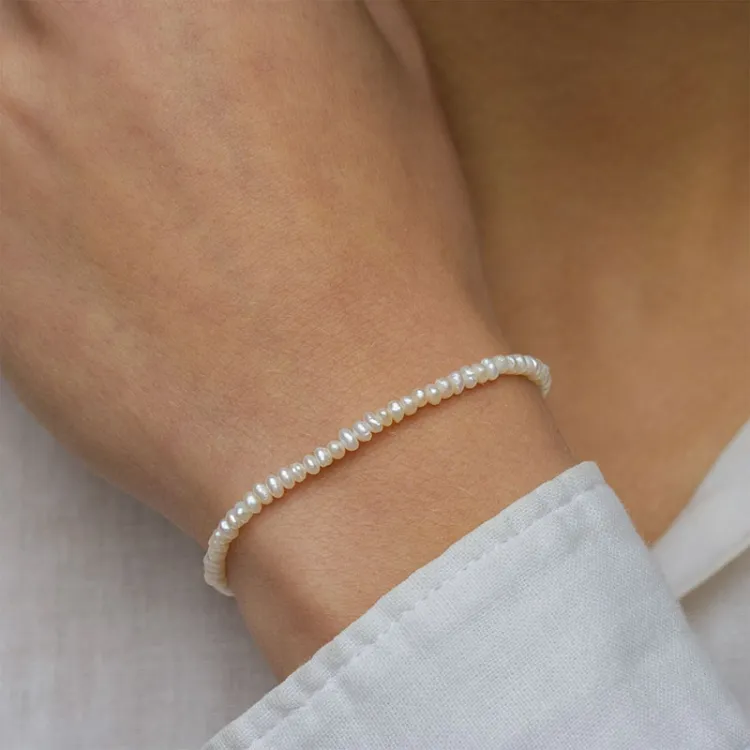 3 mm Armband mit Süßwasserperle
