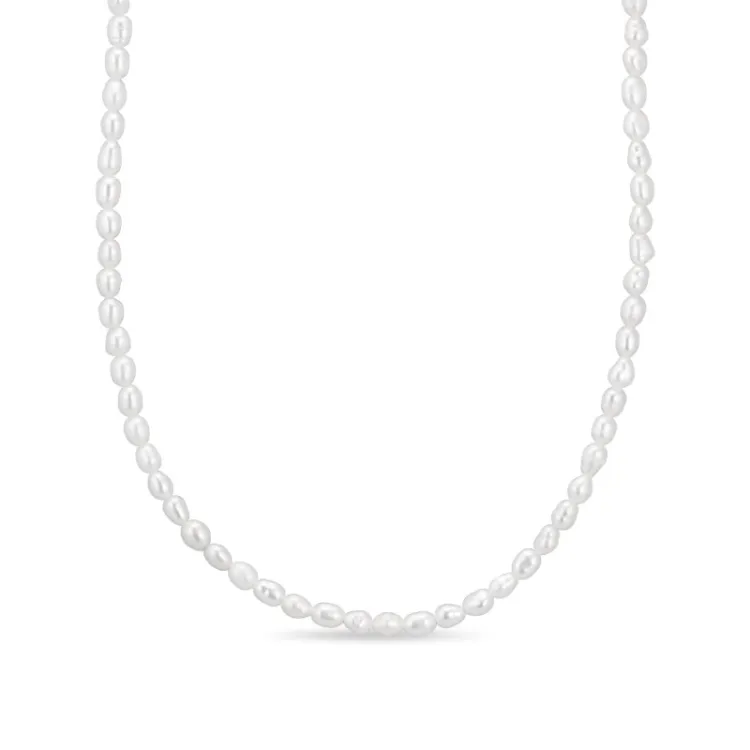 3 mm Halskette mit Süßwasserperle