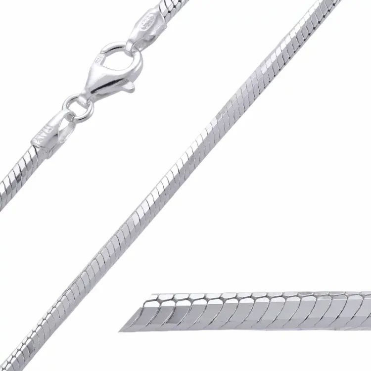 Einfacher Karte Schlangenhalskette aus Silber 38 cm x 2,0 mm