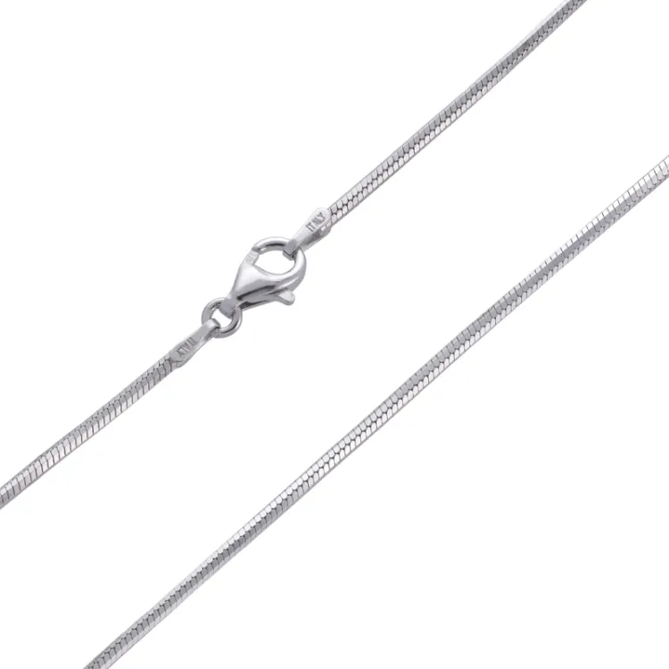 Preiswert Schlangenhalskette aus rhodiniertem Silber 42 cm x 1,6 mm