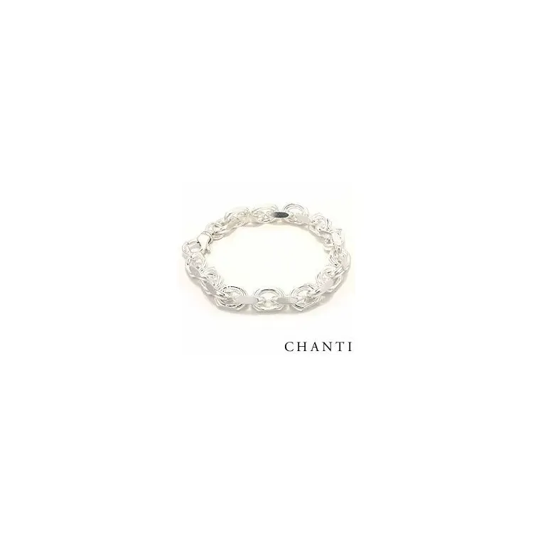 Facettenschliff Ankerarmband aus Silber 21 cm x 8,8 mm
