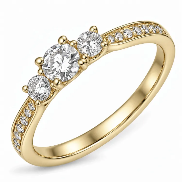 lab grown Diamant Ring in 9 Karat Gold 0,30 ct 0,31 ct