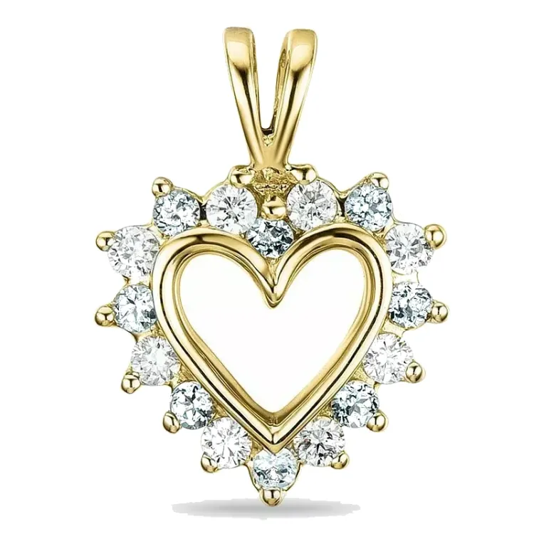 Herz lab grown Diamant Anhänger in 9 karat Gold 0,26 ct