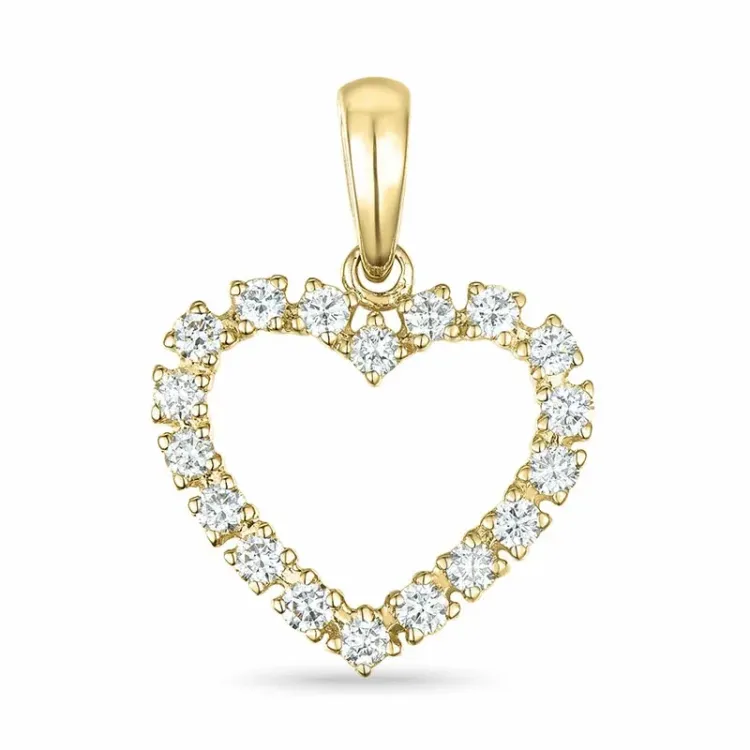 Herz lab grown Diamant Anhänger in 9 karat Gold 0,40 ct