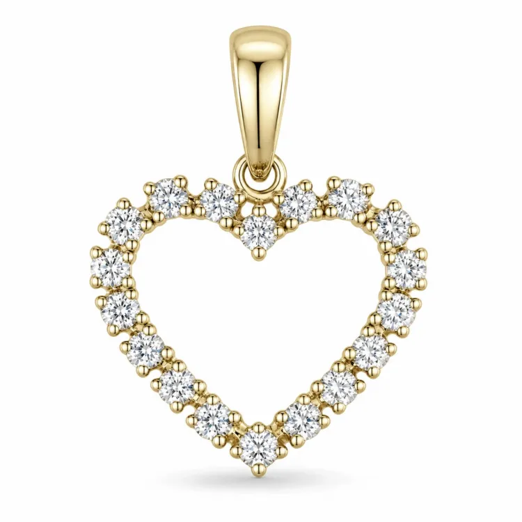 Herz lab grown Diamant Anhänger in 9 karat Gold 0,40 ct