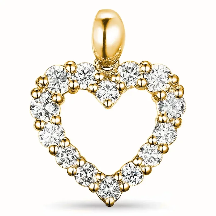 Herz lab grown Diamant Anhänger in 9 karat Gold 0,54 ct
