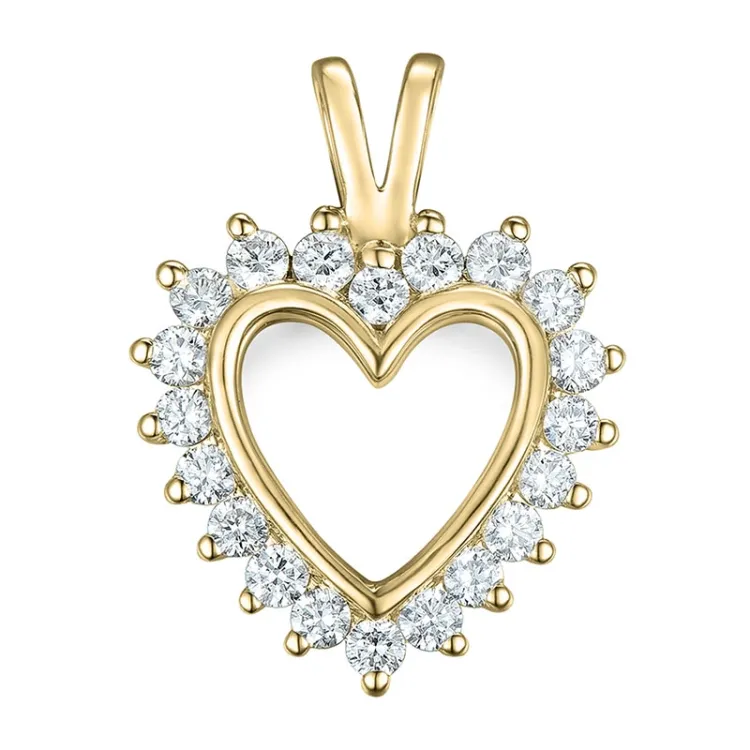 Herz lab grown Diamant Anhänger in 9 karat Gold 0,46 ct