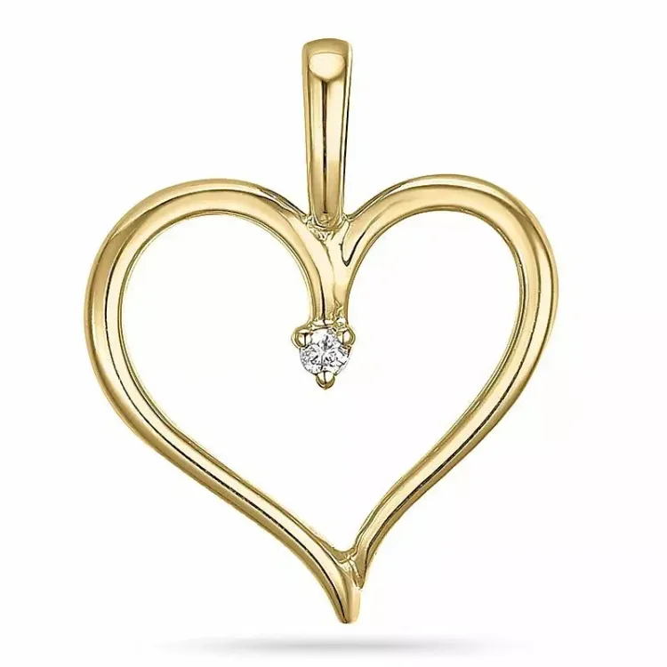 Herz lab grown Diamant Anhänger in 9 karat Gold 0,01 ct