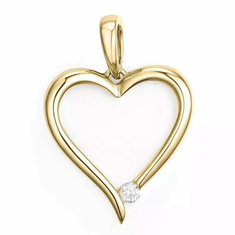Herz lab grown Diamant Anhänger in 9 karat Gold 0,04 ct