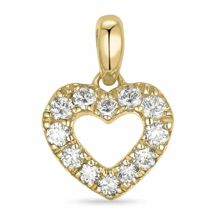 Herz lab grown Diamant Anhänger in 9 karat Gold 0,21 ct
