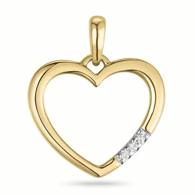 Herz lab grown Diamant Anhänger in 9 karat Gold 0,02 ct