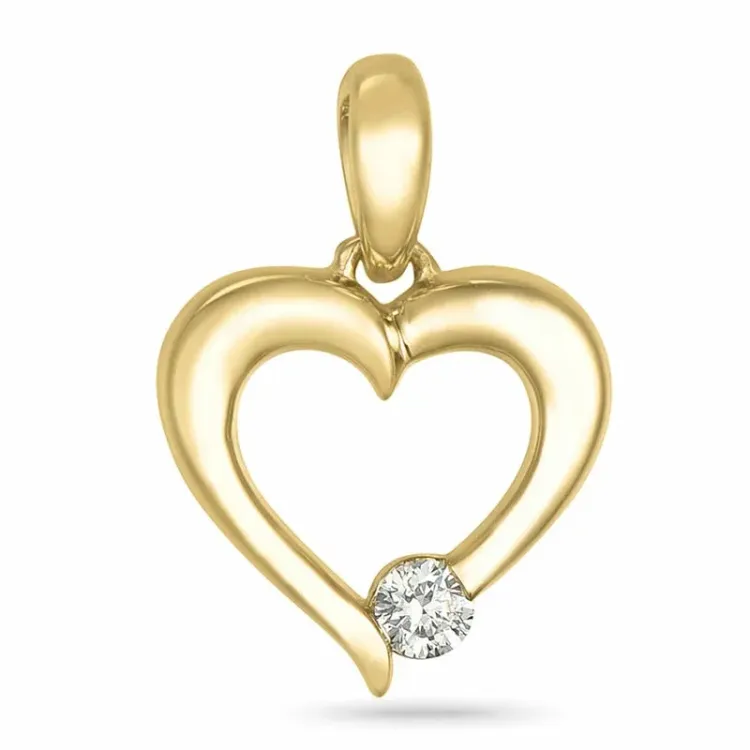 Herz lab grown Diamant Anhänger in 9 karat Gold 0,04 ct
