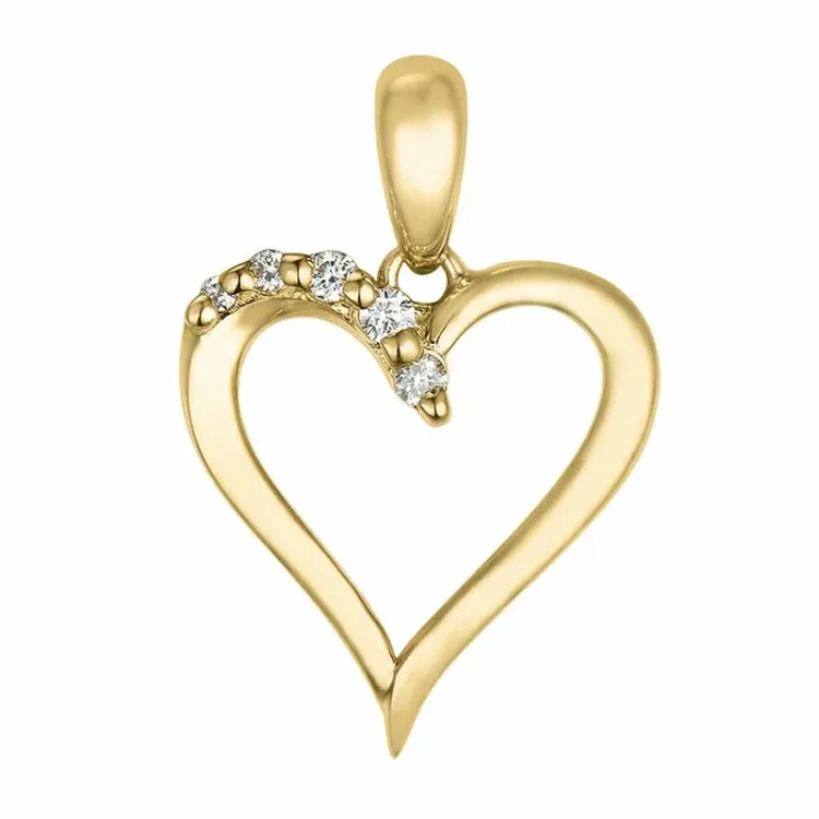Herz lab grown Diamant Anhänger in 9 karat Gold 0,05 ct