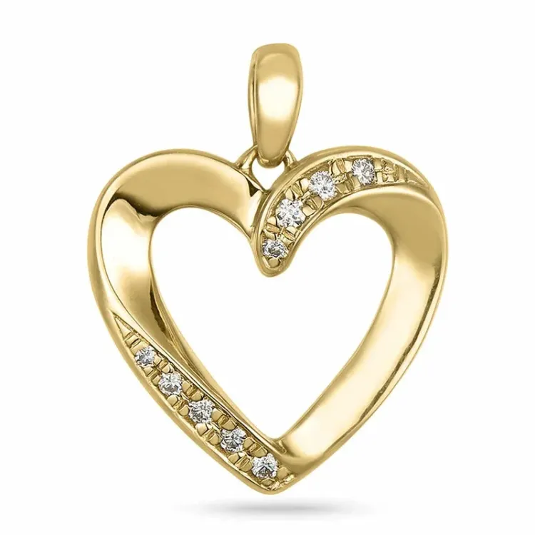 Herz lab grown Diamant Anhänger in 9 karat Gold 0,05 ct