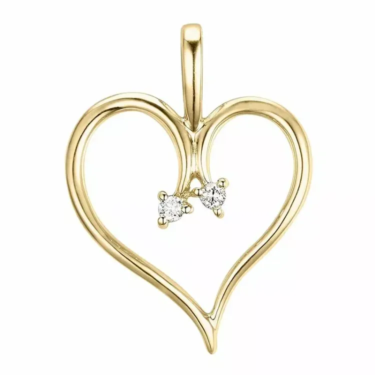 Herz lab grown Diamant Anhänger in 9 karat Gold 0,04 ct